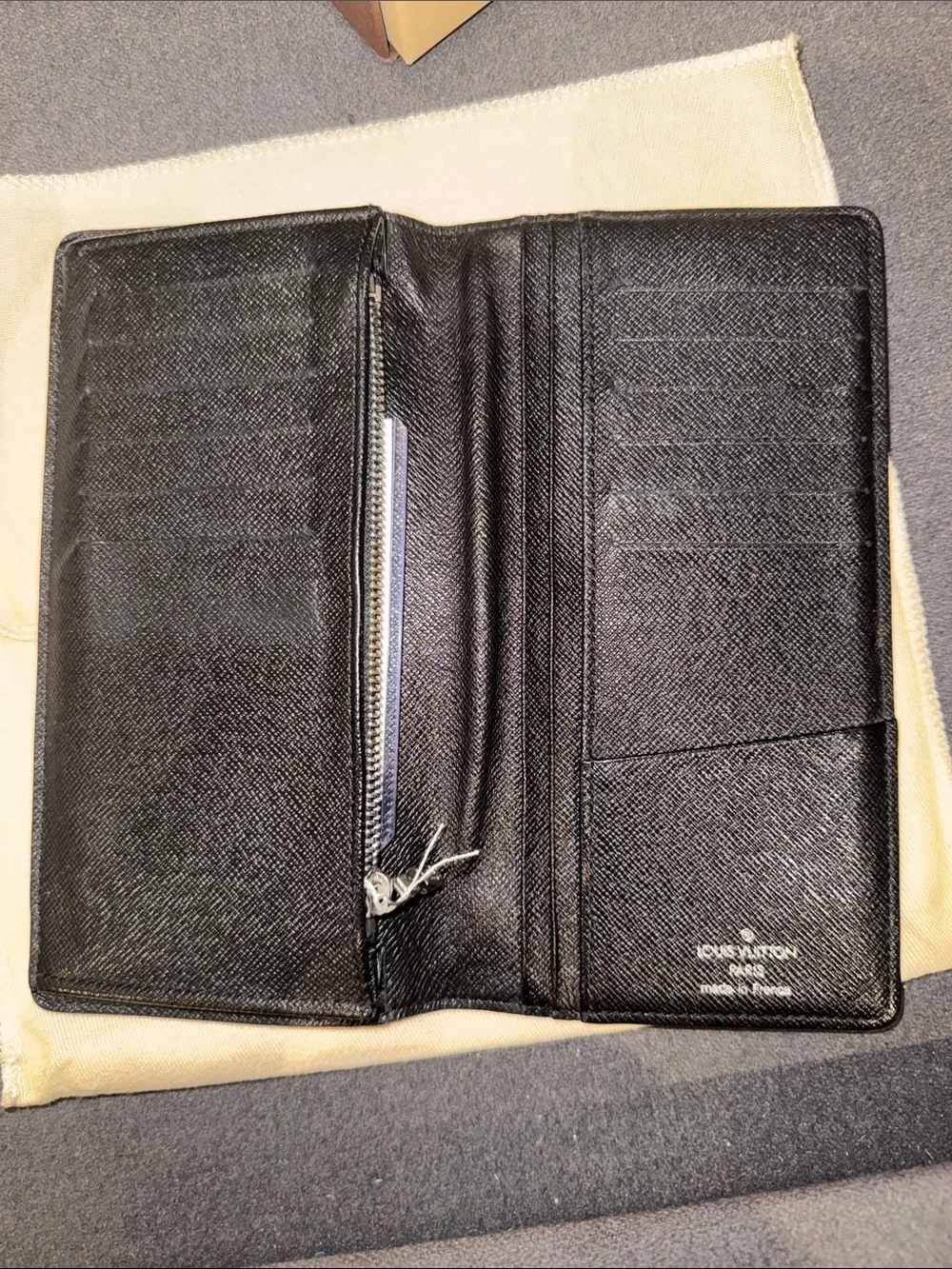 Louis Vuitton Black Textured Long Wallet
